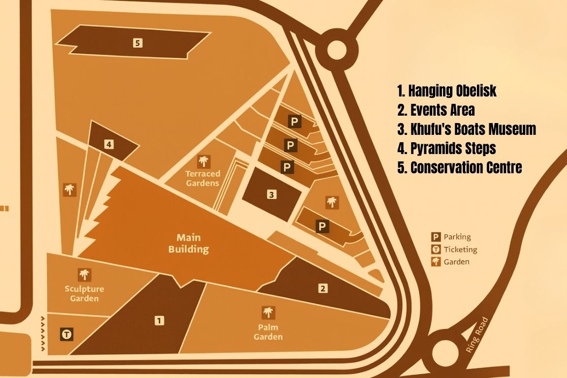 Map of the Grand Egyptian Museum complex